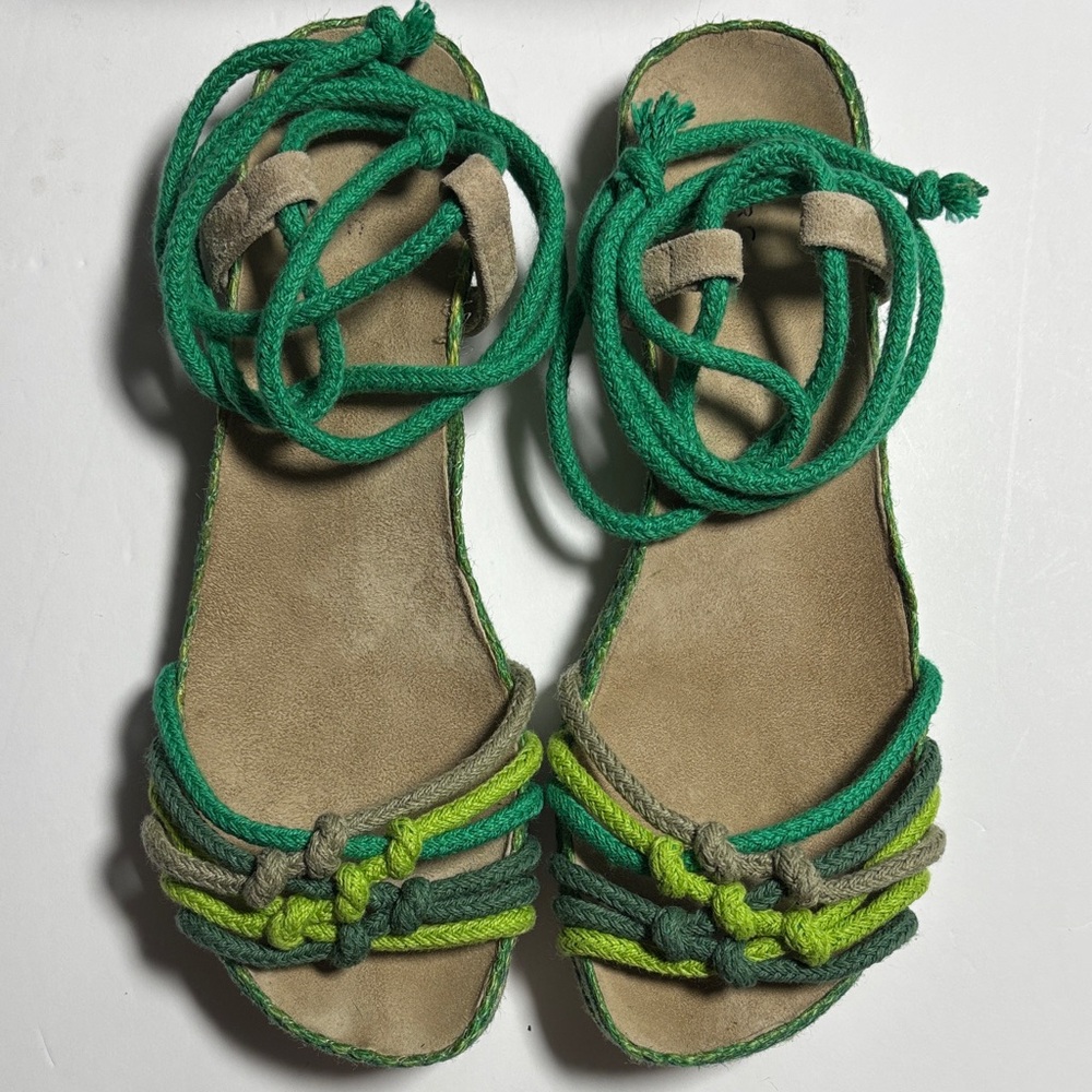 Marc Jacobs Green and Tan Rope Sandals Women Size 38